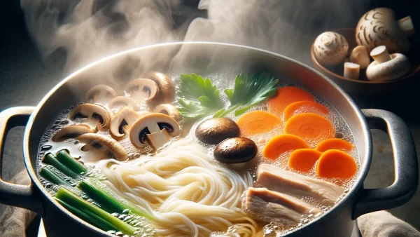 目に良いレシピ・にんじんとしいたけのにゅうめん