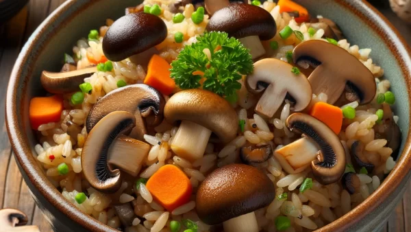 目に良いレシピ・ほうれん草としいたけのごま風味炊き込みご飯