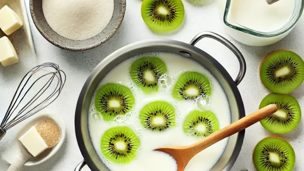 目に良いレシピ・キウイの豆乳パンナコッタ