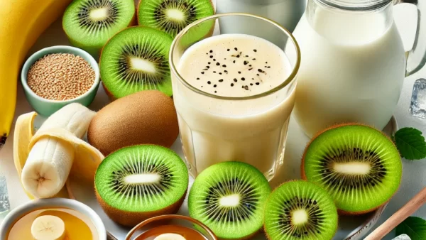 目に良いレシピ・キウイとバナナのスムージー