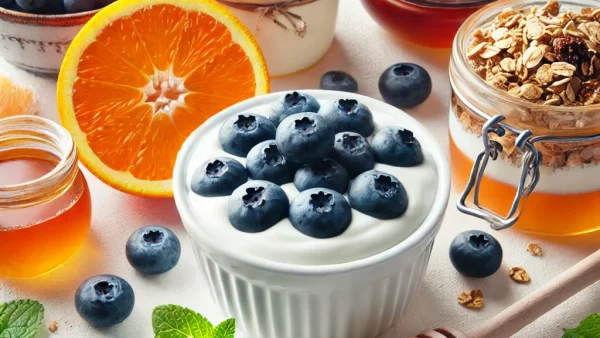 目に良いレシピ・ブルーベリーとオレンジのヨーグルトパフェ