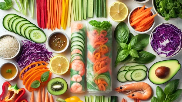 目に良いレシピ・ライスペーパーと野菜の春巻き