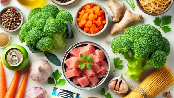 目に良いレシピ・ツナフレークとブロッコリーのそうめん