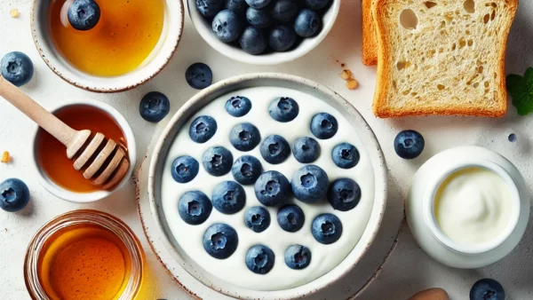 目に良いレシピ・ブルーベリーとヨーグルトのトースト