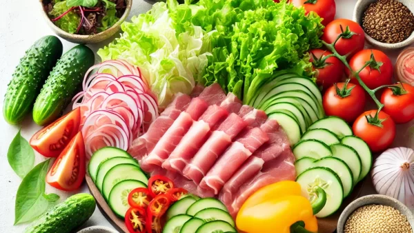 目に良いレシピ・夏野菜と豚肉の冷しゃぶサラダ